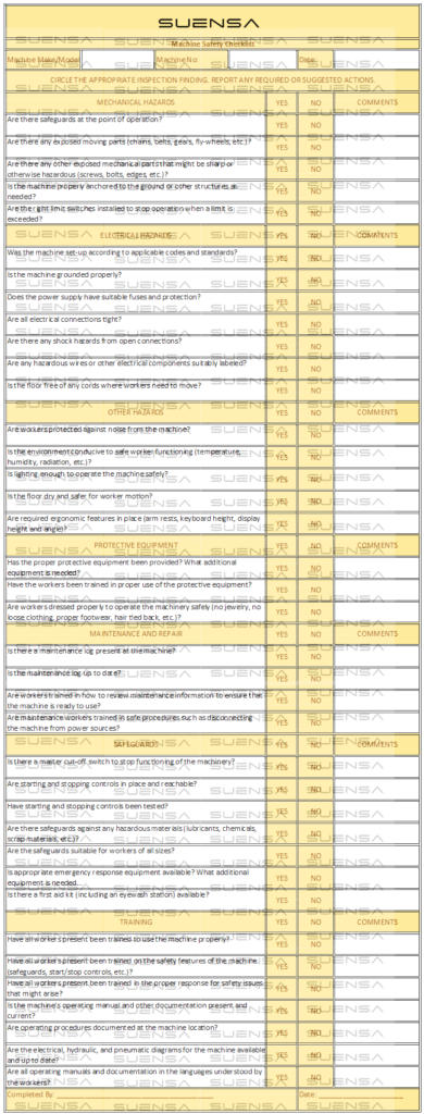 Machine Safety Checklist